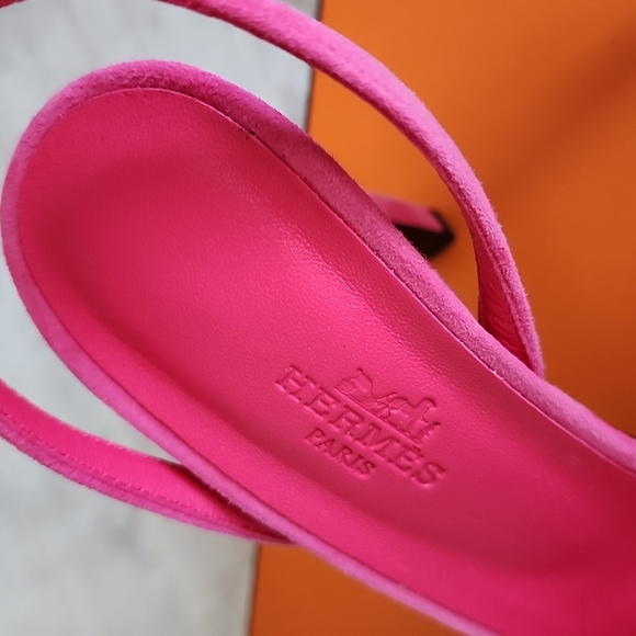 Hermès Gala 105 Sandals 37.5 Rose Vinicunca - Picture 10 of 14
